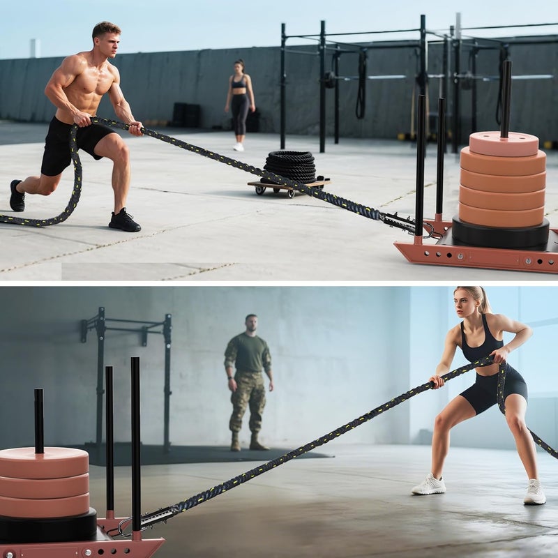 DAJOUJS Weight Workout Sled Pulling Rope - 1.5 Inch x 15FT Heavy Duty Workout Sled Pull Rope for Tire Pulling, Football Training - Fitness Resistance Exercise Equipment for Men & Women - Image 5
